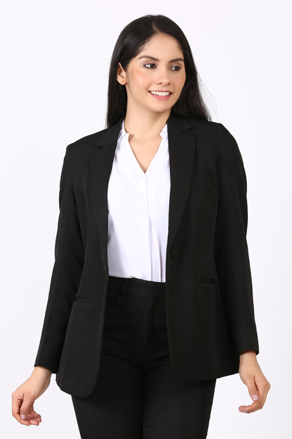 Notch collar Black Pant suit