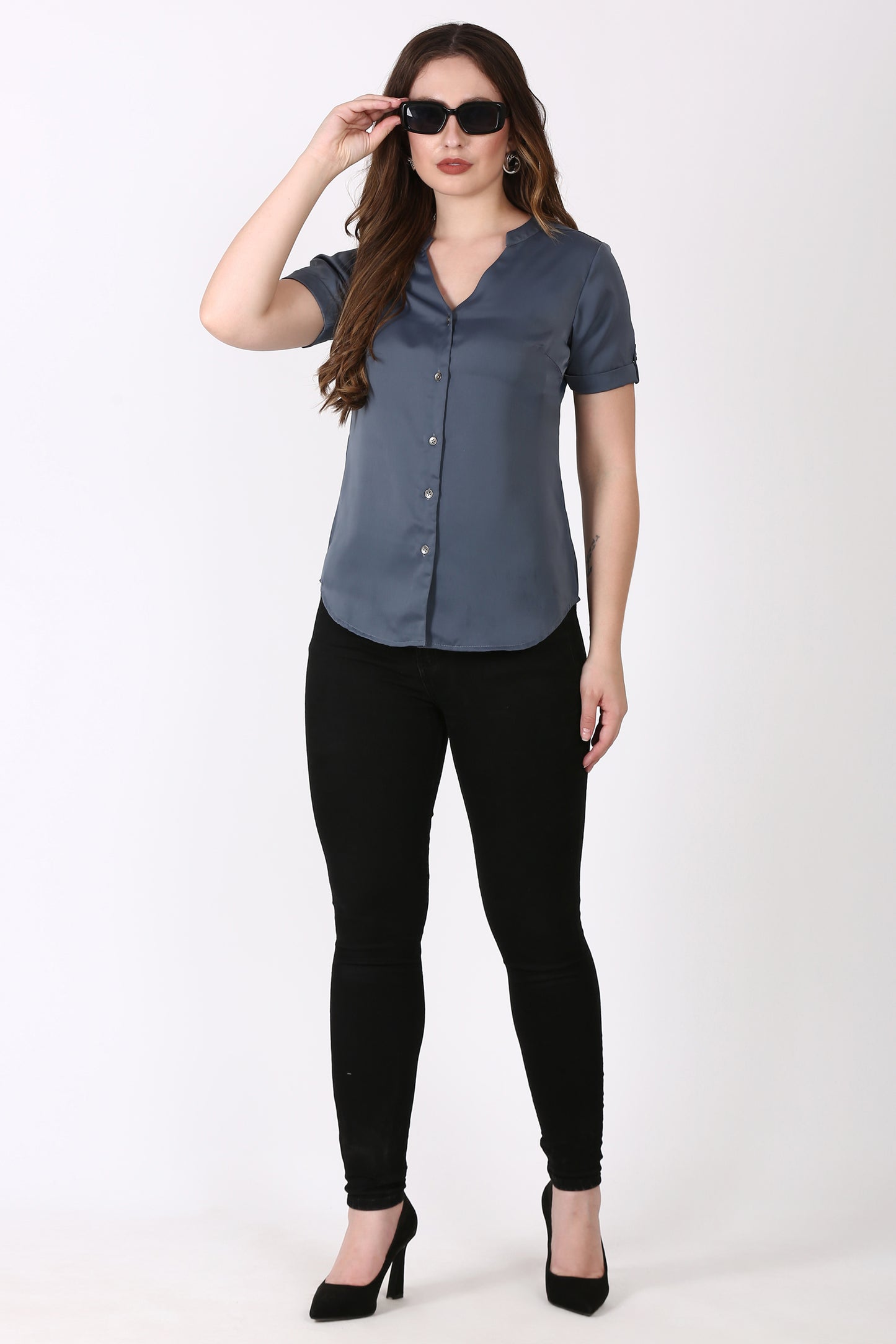 Short sleeve Grey casual shirt