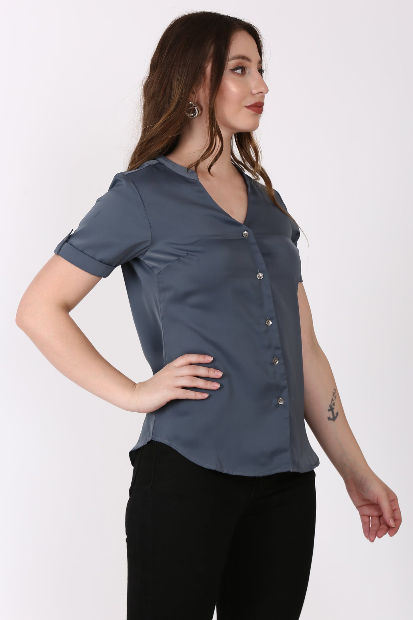 Short sleeve Grey casual shirt