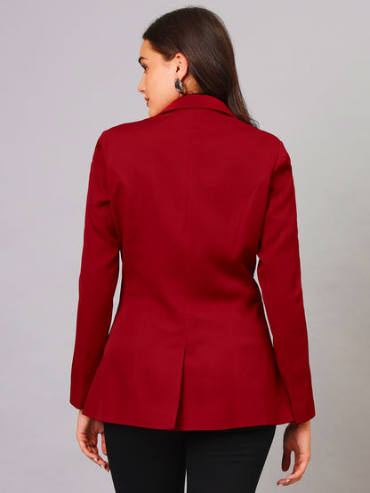 Peaked Lapel collar Red Blazer